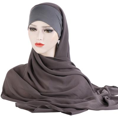 China Fast Shipping Chiffon 175*70cm Malaysia Long Hijab Muslim Women's Silk Scarf Hijab Tie-Wrap Bandage Shawl Hijab for sale