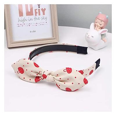 China 2022 New Design Hair Decoration Korean Cute Headband Bowknot Headbands For Girls Kids Polka Dot Hair Band for sale