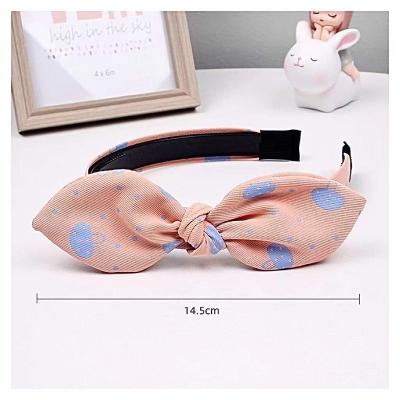 China 2022 New Design Hair Decoration Korean Cute Headband Bowknot Headbands For Girls Kids Polka Dot Hair Band for sale