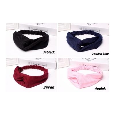 China Fixed hair 2022hairbands Korea design latest cute elastic knitted elastic hair bands women headbands for sale