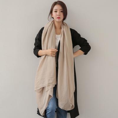 China Korean Oversized Scarves Shawl Cotton Version Soft Cotton And Long Canvas Scarf Shawl For Four Seasons Student Office Worker for sale