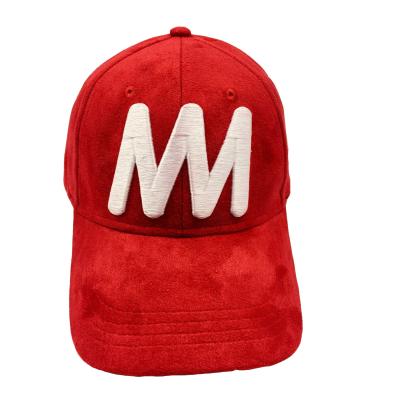 China COMMON Six Panels Two Stones Suede 3D Puff Embroidery Baseball Caps Hats With Plastic Strap Adjustable Hat Cap for sale