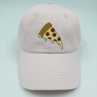 China JOINT Pink Distressed Embroidery Women's Unstructured Pizza Hat Dad Logo Logo Kawaii Hat Unisex Hat for sale