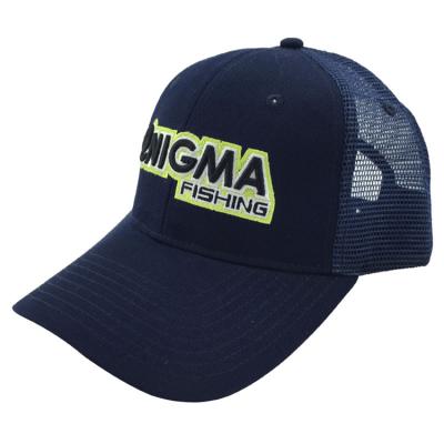 China Enigma JOINT Men's Navy Fishing Mesh Polyester Baseball Cap Half Hat for sale