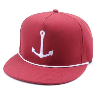 China China COMMON Factory Price Cheap Polyester 5 Panel Snapback Hat With Rope for sale