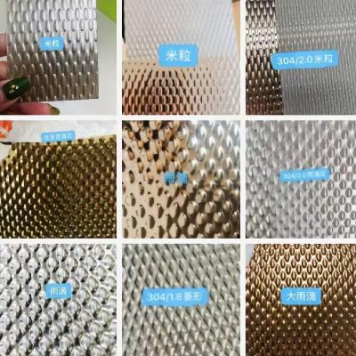 China 3D Embossed Stainless Steel Sheet Rice / Bead / Rhombus SS Sheet for Decorations for sale