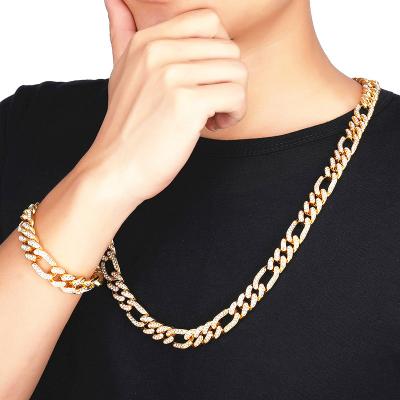 China Hiphop Christmas Jewelry jewelri Gold Iced Out Miami Women Joyeria Figro Cuban Chain Chain for sale