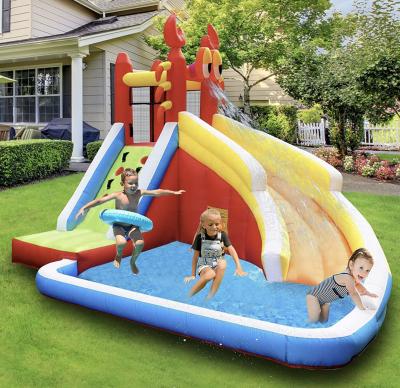 China Crab Oriented PVC Combo Slide Splash Inflatable Water Slide Park For Kids In The Backyard for sale