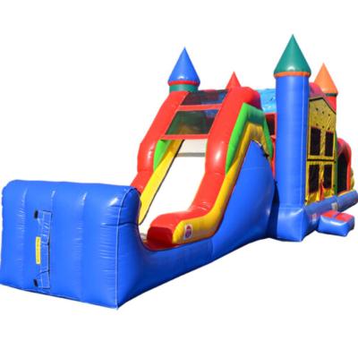 China Inflatable Party/Rental/Retail/Backyard/Amusement Park/Public Inflatable Ride etc. Obstacle House Bounce Course Obstacle Course Commercial Grade With Inflatable Slide Tunnel for sale