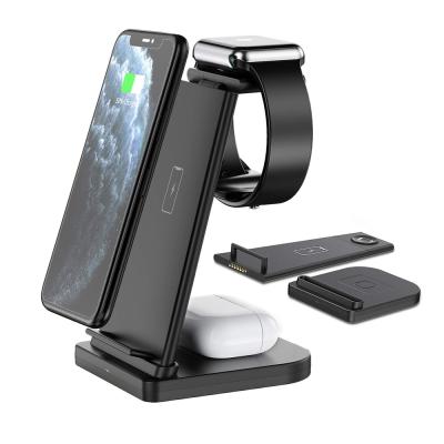 China Three in One Function Drop Shipping 3 in 1 10W Qi Fast Wireless Charger Stand, Charging Station for iPhone, for Samsung for sale