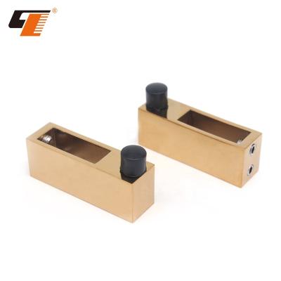 China Cheap factory price color shower room glass door stopper connector titanium gold zinc alloy hardware glass stopper for sale