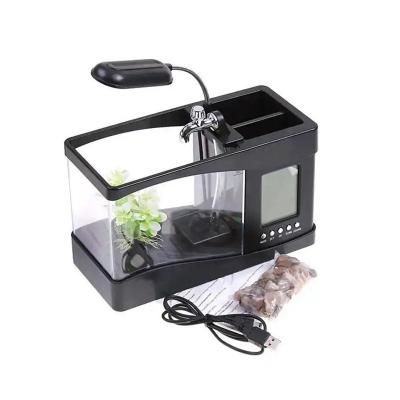 China New Viable 3 in 1 Mini Reptile Fish Tank With LED Glass Light and Electronic Timing Aquarium Accessories for sale