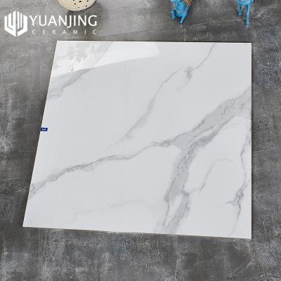 China Modern 800x800mm Non Slip Gray Full Body Marble Look Slab Floor Design Glossy Porcelain Tiles For Living Room Floor Tiles for sale