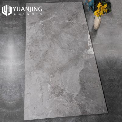 China Chinese Style Marble Tiles Gray Big Size Porcelain Slab Ceramic Marble Slab From Factory 750x1500mm Nordic Modern Bedroom Look Glossy Finish for sale