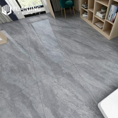 China 750x1500mm Large Size Marble Ceramic Flooring Tiles Gray Glossy Whole Body Marble Porcelain Slab Modern Ceramic Anti-Slip Floor Design for sale