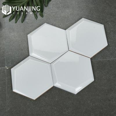 China 3D Brick Kitchen Bathroom Restaurant Wall Porcelain Tiles 150x173x87mm Modern High Quality Modern Hexagonal Glossy Tiles for sale