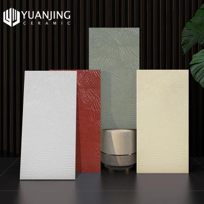 China Colorful Feature Tiles Brick Effect Digital Ceramic Gloss Tiles 30x60cm Pure Red Porcelain Wall Tiles Single Finish Kitchen and Bathroom Tile for sale