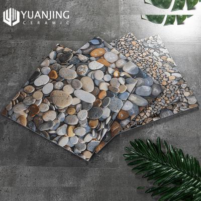 China Country Full Body Terrace Flooring 400x400mm Outdoor Garden Yard Non Slip 3D Cobblestone Antifreeze Porcelain Ceramic Floor Tiles for sale