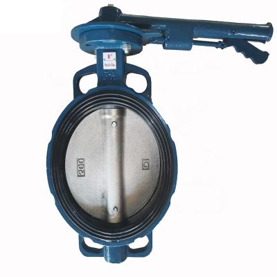 China DMS DN200 Hand Lever Operated Soft Seat Wafer Butterfly Valve DN50-300 for sale