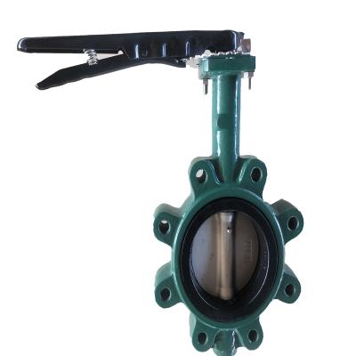 China 4 Inch Hand Lever Operated Cast Iron Lug Butterfly Valve DN 100 1-48 Inch for sale