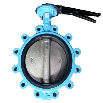 China GGG50 dn250 malleable iron/cast iron hand lever operated hook butterfly valve for cement disc DI/CF8/CF8M/Al-bronze for sale