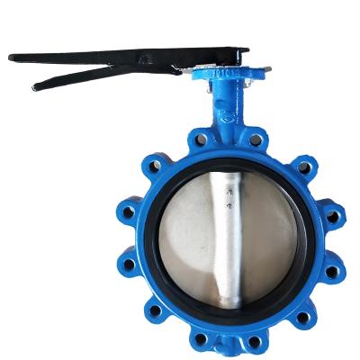 China GGG50 dn200 malleable iron/cast iron hand lever operated hook butterfly valve for cement disc DI/CF8/CF8M/Al-bronze for sale