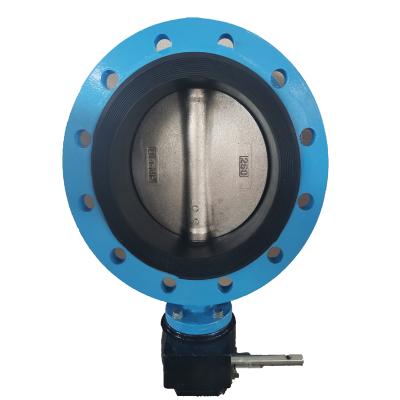 China Gear Operated Ductile Cast Iron / Cast Iron Double Flange Butterfly Valve dn250 for sale