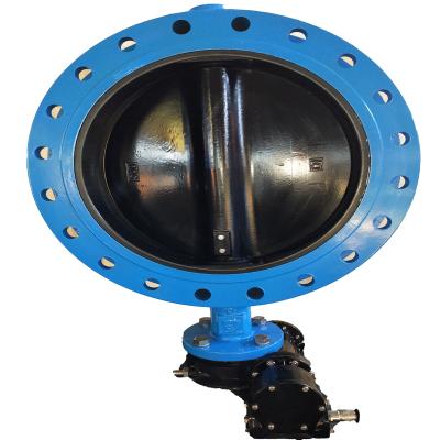 China DN500 Ductile Iron Double Flange Gear Operated Butterfly Valve for sale