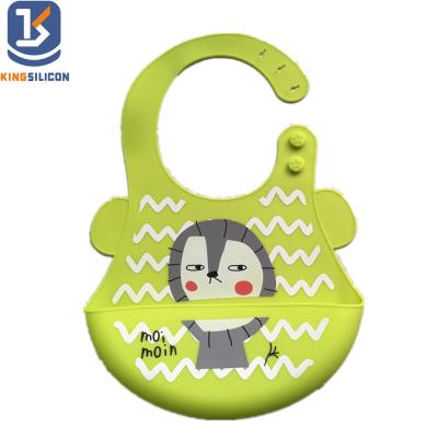 China BPA Free Waterproof Antibacterial Silicone Baby Bib With With Food Catcher Baby Silicone Bibs for sale