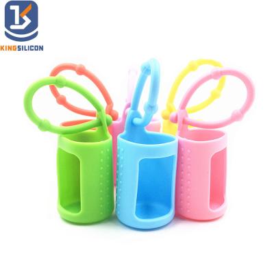 China Mini 15ml Detachable Silicone Refillable Hand Bottles Eco-friendly Kids Travel Portable Silicone Hand Sanitizer Plastic Holder for sale