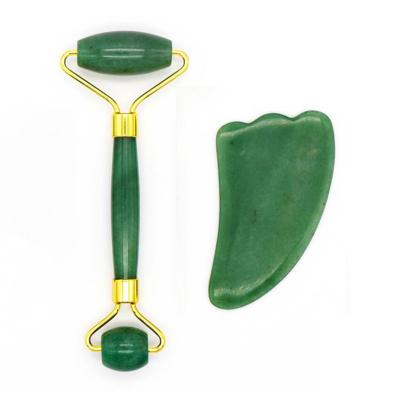 China Face Custom Design Scraping Gua Sha Massage Face Green Quartz Jade Guasha Board Scraper Tool for sale