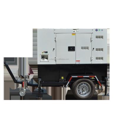 中国 15kva 20kva 25kva 30kva 40kva 50kva diesel generators on movable wheels with Japanese ISUZU engine 販売のため