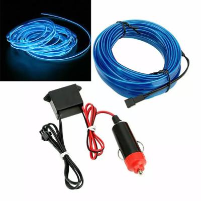 China 12v 5m Flexible EL Led Neon Cold Light Line Wired Strip Cord Wire Tube EL Inverter Neon Usb For Cosplay T-shirt Car Clothes Decoration Led Strip for sale