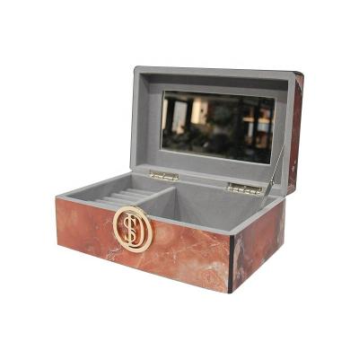 China Custom Fancy Gift Box China Pine Inlay Luxury Marble Wooden Gift Box for sale