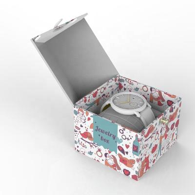 China New Design Nautical Fancy Printing Colorful Paper Watch Box For Women Watch Packaging In All Markets for sale