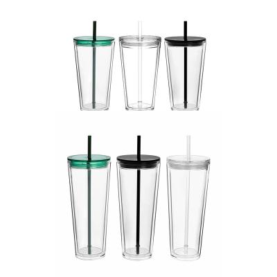 China Sustainable Hot Sale DIY Snow Globe Tumbler Pre Drilled Plastic Double Walled Acrylic Tumblers With Straw And Lid for sale