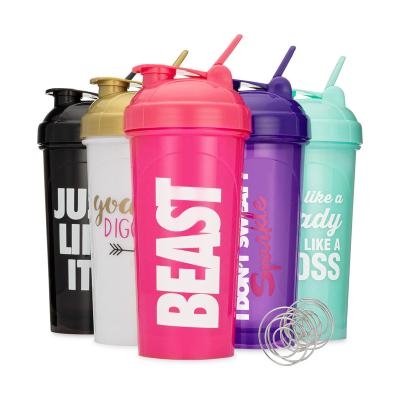 China Wholesale 28oz BPA Free Protein Shaker Bottle Blender Viable Plastic Shakers Cup Gym Mix With Blender Ball for sale