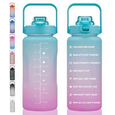 China Half Gallon Gallon / 1 Free Jug 64oz Tall Water Bottle Leakproof & BPA Free Sustainable Motivational Water Bottle With Time Marker for sale