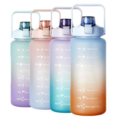 China Sustainable Hydrogen 2l Gym Reusable Half Gallon Bpa Free Plastic Water Bottle With Time Marker for sale