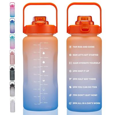 China Half Gallon Gallon / 1 Free Jug 64oz Tall Water Bottle Leakproof & BPA Free Sustainable Motivational Water Bottle With Time Marker for sale