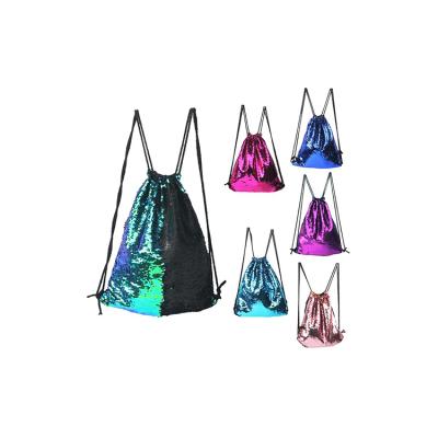 China Wholesale Recyclable Resale Sequin Drawstring Bag Glitter Mini Backpack Girl's Gift Items for sale