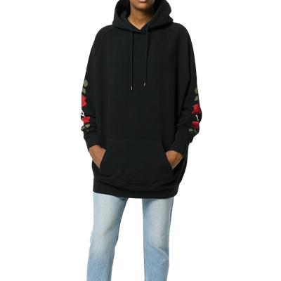 China 2020 Women Black Pink Printing Service OEM Anti-pilling Hooded Sweatshirt for sale