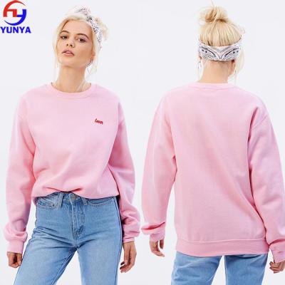 China Hot Sale Women Anti-pilling Pink Crew Neck Customized Own Pattern Print Sweatshirt for sale