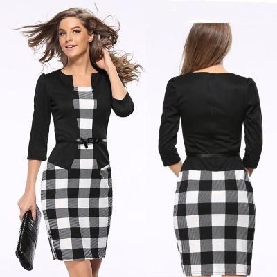 China Latest Ladies Anti-Shrink Black Office Design Fashion Dress Uniform Suits For Women for sale