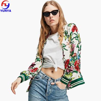 China OEM Breathable Floral Print Custom Warm Jacket With Zipper for sale