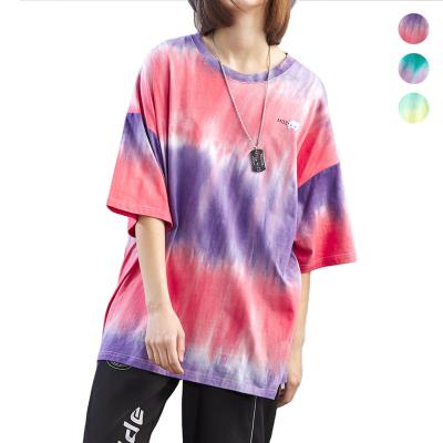 China Anti-wrinkle 2020 newcomers trending products screen printing 100% cotton tie dye couple men and women wholesale T-shirts for sale