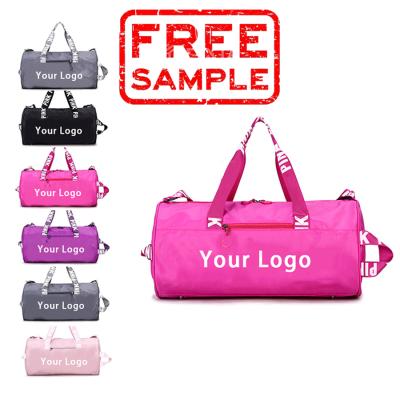 China Customized Women Durable Logo Travel Bag Large Capacity Luggage Sports Tote Gym Pink Duffle Bag Waterproof For Women for sale