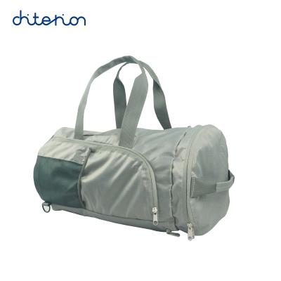 China Portable Folding Canvas Duffel Bag Folding Polyester Leisure Travel Luggage Gym Yoga Bag Waterproof Canvas Duffle for sale