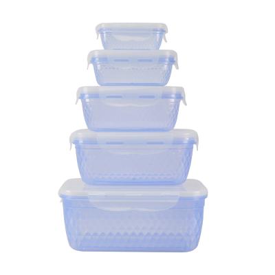 China Microwavable Diamond Design BPA Free Kitchen Microwave Container Box Airtight Plastic Food Storage Container Box with Lids for sale