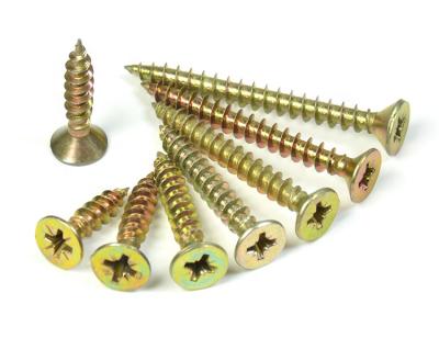 China DN7505 Big Wood Chipboard Smart Torx Thread Yellow Zinc Nickel Polish Screw For Wood for sale